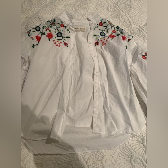 Zara Shirts & Tops Zara Girls White Button Down Shirt With